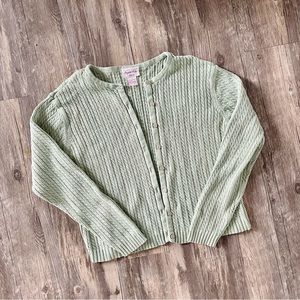 Vintage Sage Green Cableknit Cardigan